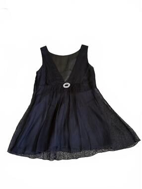 Black Sleeveless silk top with Rhinestones